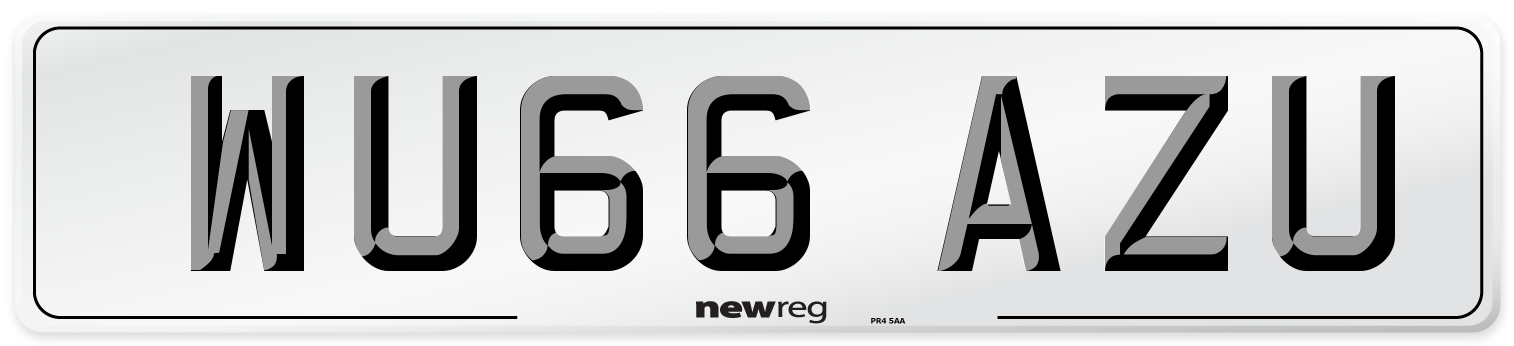 WU66 AZU Number Plate from New Reg